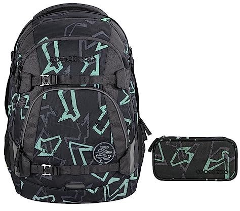 coocazoo MATE Schulrucksack-Set 2tlg inkl. Schlamperbox (Reflective Graffiti)