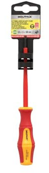 WOLFPACK LINEA PROFESIONAL Destornillador Plano Aislado Certificado VDE 1.000 V. 0.6 Ø 3.0 X 100 mm