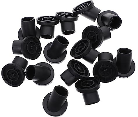 20 Stück Schwarze PVC Stuhlbeinschoner mit Schrägdesign für Möbel