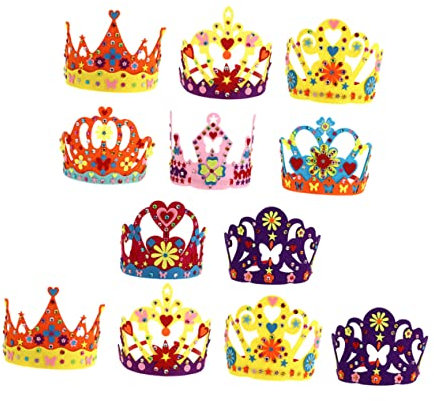 SKISUNO 12er-pack Kronenhüte Für Kindergeburtstage – Dekorative Partykronen Für Kinder Requisiten Für Bühnenauftritte Und Fotografie