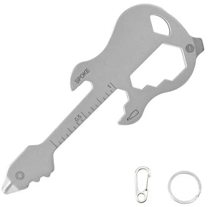 HDKAJL Multiherramienta 12 en 1, Small Multitool, Llavero Multiherramienta,Herramienta de Bolsillo en Forma de Llave de Acero Inoxidable, Al Aire Libre para Abrebotellas, Destornillador, Regla