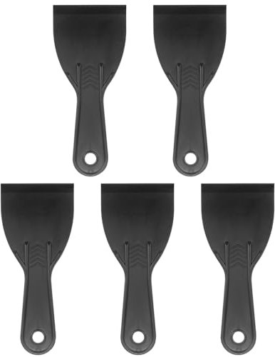sourcing map 5pcs Putty Scraper 3 Width 6mm Thin Flexible Plastic Putty Knives for Taping Drywall Spreading Painting Wall Scratching
