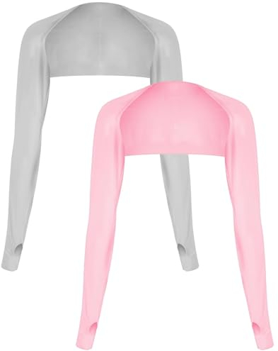 DSLSQD 2 Stk UV-Schutz-Schal-Armstulpen,Bolero Damen Sonnenschutz,Eisseide Armstulpen Damen,Kühlerer Achselzucken,Kühlschal Armmanschetten mit Fingerlöchern,Für Golfen Reiten Laufen Outdoor Aktivitäte