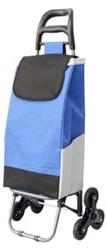 BIANCHERIAWEB Carrello Spesa con Ruote Trolley Portaspesa con Manico Romeo Carrello Blu