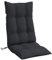 vidaXL Lot de 6 Coussins de Chaise à Dossier Haut, Galette de Siège Imperméable, Coussin d'Extérieur Anti-Glissement Jardin Terrasse, Noir Tissu Oxford