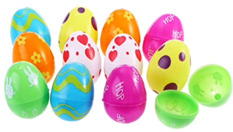 Vaguelly 12St befüllbare ostereier kunststoffeier ostereier basteln Plastikeier osterneier easter egg Körbe für Kinder Kinderkorb Korb für Kinder Ostereier-Ornamente gemalt Spielzeug