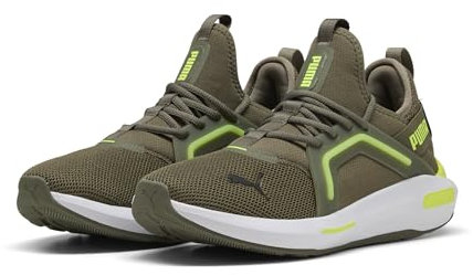 PUMA Unisex SOFTRIDE ENZO 5 Straßen-Laufschuh, Loden Green-Yellow ALERT, 39 EU