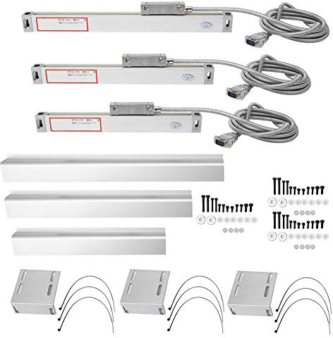 Scala per Encoder Lineare in Lega di Alluminio 3 Pezzi, Campo di Misurazione Versatile Ad Alta Precisione, per Lettura Digitale (Corsa 0-100 mm 0-300 mm 0-500 mm)