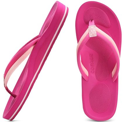COFACE Infradito Donna Moda Estive Comode Ciabatte Supporto Arco Plantare Flip Flop Mare Aperte Sandali Infradito da Spiaggia Piscina Leggero Antiscivolo Gomma Suole Rosa 37