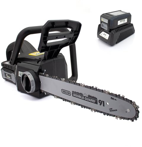 Mr. Gardener - 40V Akku Kettensäge bürstenlose Motorsäge 4035-2 Li - inkl. 2,5 Ah Li-Ionen Akku und Ladegerät - 35 cm Schnittlänge - 9 m/s Kettengeschwindigkeit - automatisches Öl-System - 4,5 kg