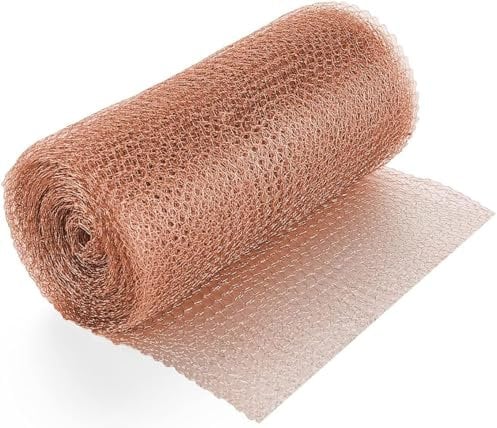 OrangeClub Kupfergitterrolle 12.7cm*6m Metallgitter Kupfergewebe-Schutz, Kupfergeflecht Gestricktes, Kupfer-Drahtgeflecht für Gartenschutzpflanzen und zur Abwehr von Gewürm