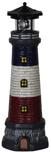Ruiqas Solarbetriebene Leuchtturm Solarleuchte Rot Acrylnitril-Butadien-Styrol (ABS) für Hof Patio Dekoration