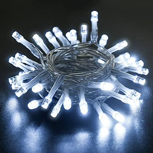 cshare LED Fairy Lights, 5M/16.4Ft 50LEDs with Timer (6 Hours ON | 18 Hours Off) is Battery Operated for Room,Patio,Halloween,Christmas,Indoor/Outdoor Decoration| Cool White