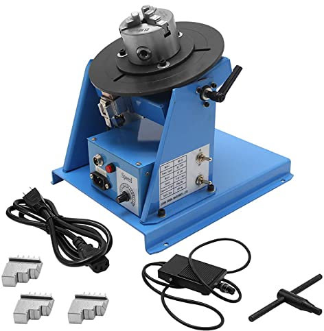 Rotierender Schweißpositionierer 180mm Schweißdrehtisch 0-90º Schweißdrehtisch Schweiß-Positionierer mit 65mm Spannfutter (10kg) zum Schneiden, Schleifen, Montieren, Testen und anderes Nahtschweißen