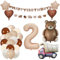Deko 2. Geburtstag Junge Autos Geburtstagsdeko 2 jahr Mädchen Luftballon 2. Geburtstag Beige Ballon Zahl 2 Party Deko