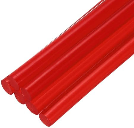 sourcing map Mini bastoncini di colla a caldo per pistola per colla, 10,2 x 0,7 cm, rosso trasparente, 6 pezzi