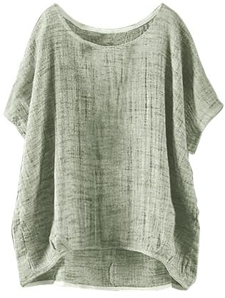 Promo du Jour Veste Légère Femme Été Tunique Ete Grande Taille Chemisier Cintrée Tee Shirt Rose Pale Haut Vert Kaki Tshirt Rouge Uni Poudré T Hippie Oversize Tres Large Long Coton