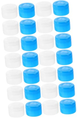 Homoyoyo 40Pcs Reusable Water Bottle Lids with Strong Seal Portable Replaceable Jug Caps for Water Jugs Smooth Surface Bottle Caps in Blue and White for Safe Spill Protection and Recycling