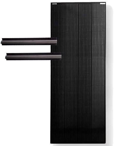 BLUGY Panneau solaire monocristallin 250 W, noir, rigide, 1890 x 668 x 30 mm, avec supports de montage, tension 20,98 V, courant 11,91 A