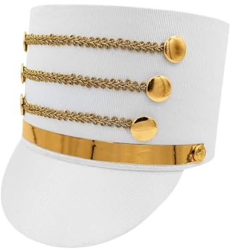 zidiau Adult Nutcracker Hat - Nutcracker Soldier's Cap with Golden Button, Honour Guard Cap & Marching Band CAP for Halloween Costume Hat, Adult Cosplay Performance Gathering Stage Show