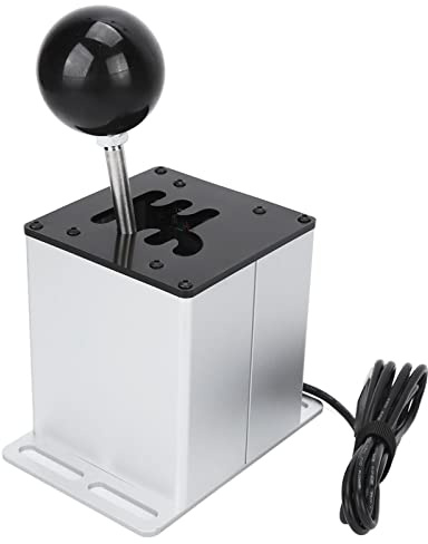 Xiuganpo USB-Schalthebel, Präzise Simulation H-Schalthebel für, Einfaches Plug-and-Play für 10, für WRC EST ATS-Rennspiele für T300, Aluminiumlegierung + Edelstahl