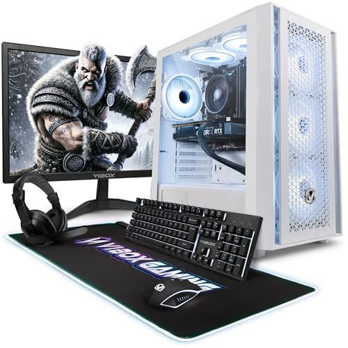 VIBOX V-559 PC Gamer Complet • 23 Écran • AMD Ryzen 5 5500 6 cœurs • AMD Radeon RX 9060 XT 16 Go • 16 Go RAM • 1 to SSD • Windows 11 • WiFi 6 + Bluetooth 5.4