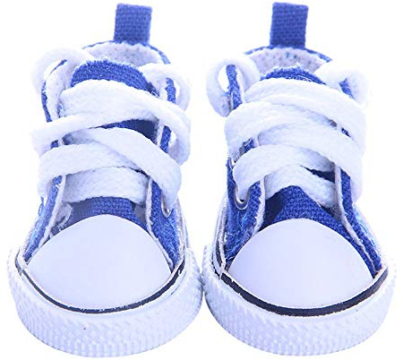 Picysa Schuhe aus Segeltuch für Babypuppen, Turnschuhe aus Segeltuch für Babypuppen, Schuhe für 35,6 cm (14 Zoll), Sneaker, Zubehör, Geschenke für Mädchen (blau)