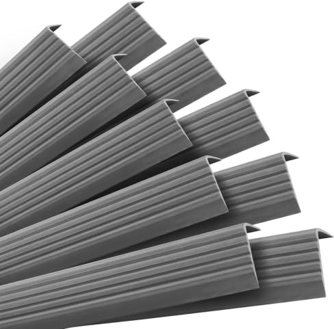 QUEST Selbstklebendes Treppenprofil Treppenkantenprofil 40x25 mm – PVC Stufenprofil mit Anti-Rutsch Rillen (Dunkelgrau, 10x100cm)