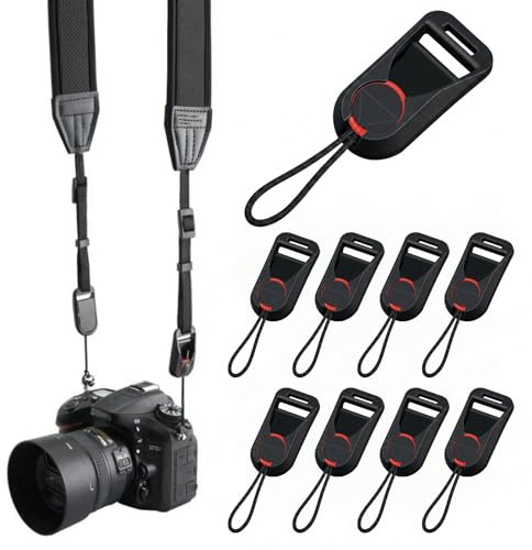 Merzio 8Pcs Camera Strap Quick Release Buckles, Universal Rapid Connectors Adapter Kit Compatible with Peak Design Anchor Links, Adjustable for DSLR Mirrorless Camera Wrist Straps