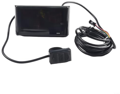 E-Bike LCD-S966 Farbdisplay für 24-72 V mit Echtzeit-Strom- und Batterieüberwachung, 5-poliges ABS, schwarz, leicht, kompatibel mit No2-Protokoll (SM)