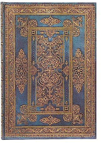 Blue Luxe (Luxe Design) Midi Unlined Hardback Journal (Elastic Band Closure)