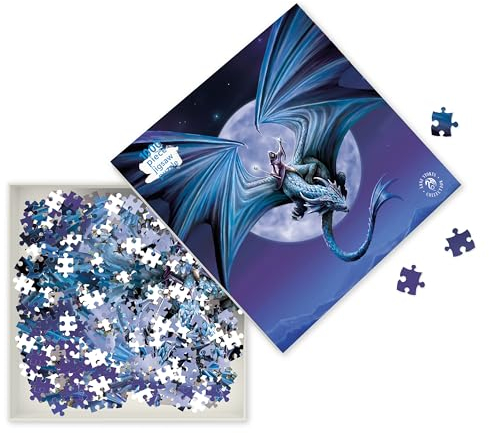 Puzzle - Anne Stokes, Mondstein: Unser faszinierendes, hochwertiges 1.000-teiliges Puzzle (73,5 cm x 51,0 cm) in Stabiler Kartonverpackung