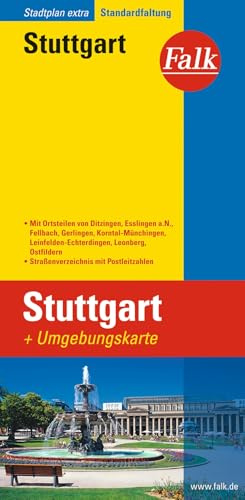 Falk Stadtplan Extra Standardfaltung Stuttgart
