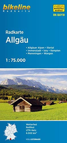 Radkarte Allgäu (RK-BAY18): Allgäuer Alpen – Illertal – Immenstadt – Isny – Kempten – Memmingen – Wangen. 1:75.000, wetterfest/reißfest, GPS-tauglich mit UTM-Netz (Bikeline Radkarte)