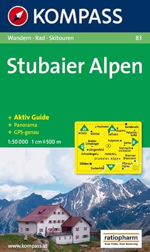 Stubaier Alpen: Wander-, Bike- und Skitourenkarte. Mit Panorama. GPS-genau. 1:50.000
