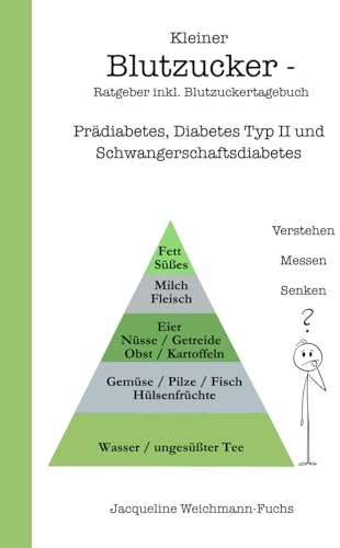 Kleiner Blutzucker Ratgeber inkl. Blutzuckertagebuch für Prädiabetes, Diabetes Typ 2 und Schwangerschaftsdiabetes (Verstehen, Messen, Senken)