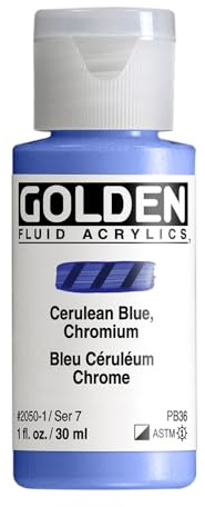 Pro-Art Golden Fluid Acrylic Paint 1 oz.-Cerulean Blue Chromium