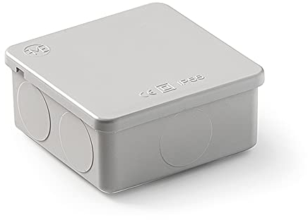 FAMATEL – Wasserdichte Abzweigdose IP55 | Druckdeckel | Ohne Kegel | 80x80x36 | Grau