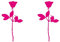 GreenIT Rose 10cm Auto Fenster Spiegel Aufkleber Tattoo die Cut Decals Vinyl Selbstklebende Deko Folie Depeche Mode (2 Stück pink)
