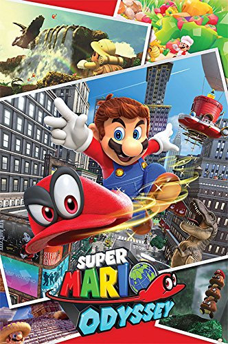 empireposter Nintendo - Super Mario Odyssey Collage- Plakat Poster Druck - Größe 61x91,5 cm + 1 Packung tesa Powerstrips® - Inhalt 20 Stück