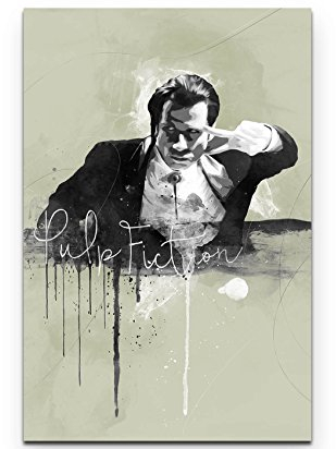 Paul Sinus Art Pulp Fiction John Travolta 90x60cm Splash Art Wandbild auf Leinwand naturfarbend