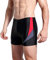WHCREAT Uomo Costume da Bagno Sportivo Pantaloncini da Surf Protezione UV Resistente al Cloro, Rosso/Grigio M