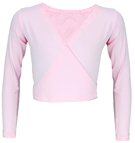 Aquarti Mädchen Ballett Bolero Wickeljacke Langarm, Farbe: Rosa, Größe: 134