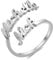 RWQIAN Personalisierter 2 Ring Damen Namen Ringe Herzen Schmuck Geschenk zum Geburtstag Jahrestag Valentinstag Verstellbar Silber