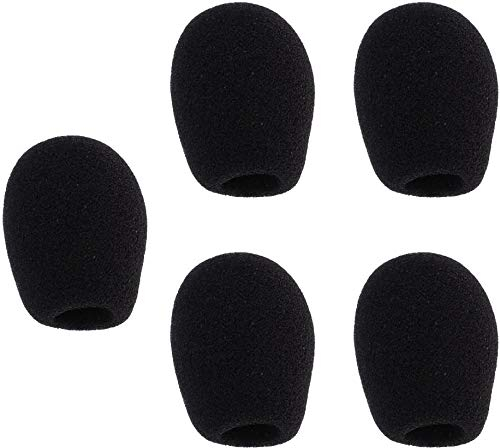 Microphone Foam Covers Gooseneck Condenser Mic Windscreens 5pcs - Black (44x14mm)