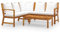 vidaXL Akazienholz Massiv Gartenmöbel 4-TLG. mit Auflagen Lounge Sitzgruppe Sofa Bank Gartenset Sitzgarnitur Ecksofa Mittelsofa Creme