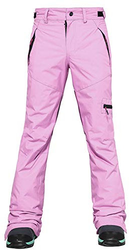 Caige Frauen Schneehose wasserdichte und warme Skihose,Rosa,S