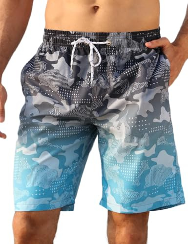 APTRO Men's Swim Trunks Swimming Shorts Board Shorts Quick Dry Beach Shorts Big and Tall Swim Shorts Blue MK80 M