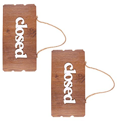 Cabilock 2st Liste Der Holzhäuser Offenes Schild Aus Holz Schild Zum Aufhängen An Der Tür Offen Und Geschlossen Türanhänger Zum Aufhängen Wohnkultur Hölzern Büro Haushalt Willkommensschild