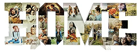 Babloo Targa in Plexiglass Scritta Home Personalizzabile con Foto Idea Regalo per la Casa (10X36cm)